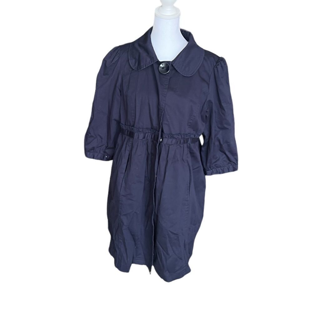 navy rain coat